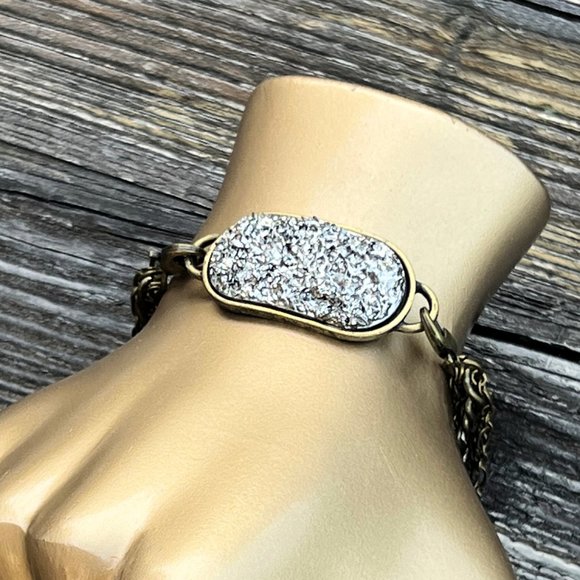 "Druzy" Bronze Chain Bracelet - Picture 2 of 10